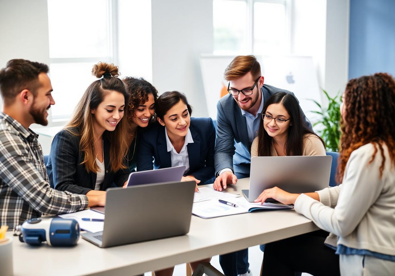 SYNURAL team collaborating on a growth strategy