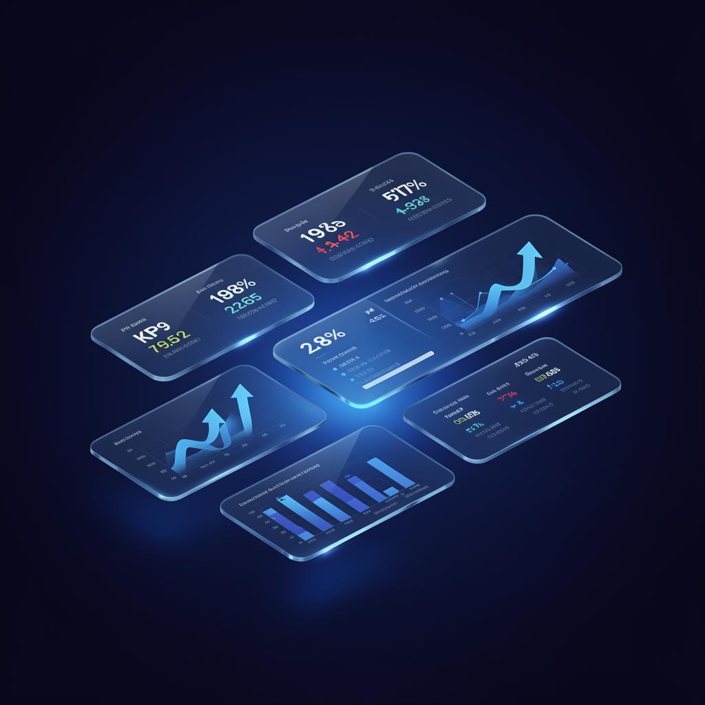 Analytics dashboard with KPI metrics